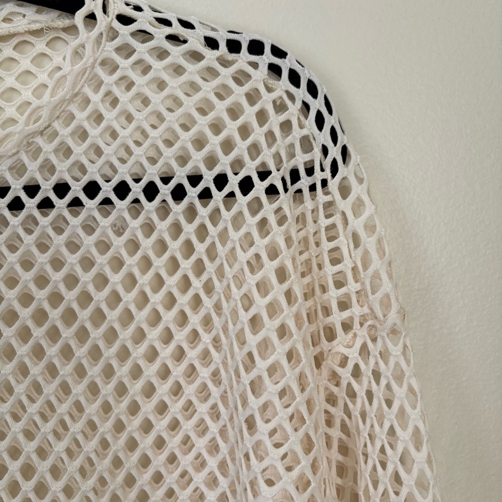 Dazy | Cream Mesh Long Sleeve Top | Size Large - Picture 5 of 10